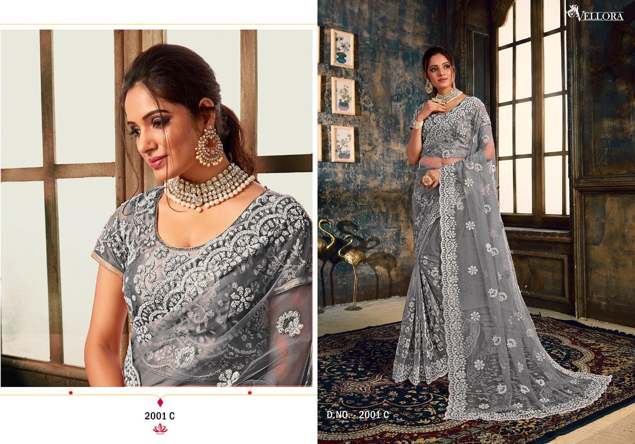 Vellora Vol 10 Soft Net Zarkan Work Designer Wedding Saree